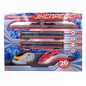 Железная дорога - Экспресс, 26 предметов, свет и звук, 2 вида в ассортименте (Abtoys, C-00194)